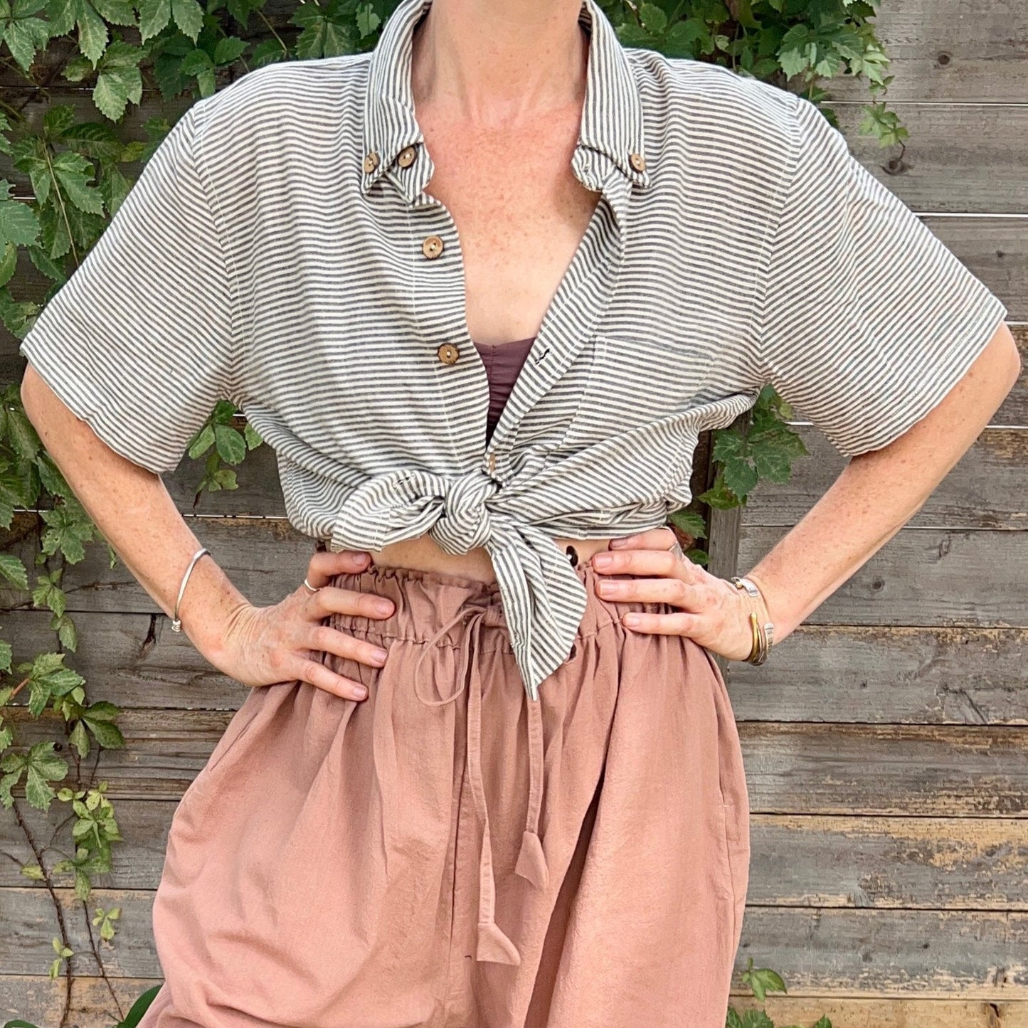 Krishna Button-Up Top, indigo *botanical dye