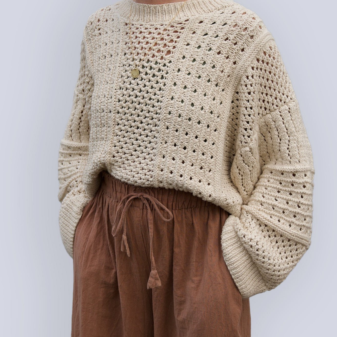 Hand Knit Anita Sweater, black