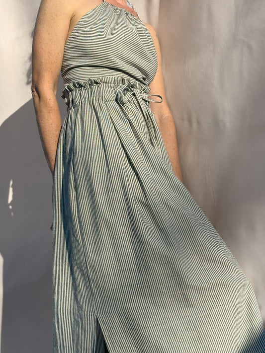 Patan Top, black & white pinstripe