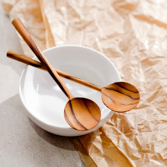 Round Teak Wood Spoon