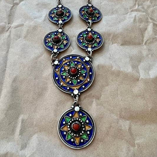 Berber Enamel Necklace, Various - Small World Goods