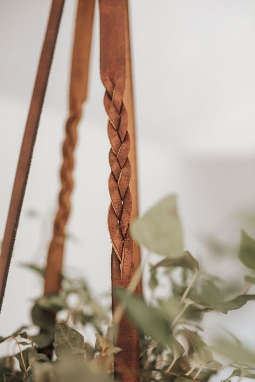 Braided Leather Plant Sling - Small World Goods