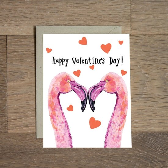 Flamingos Valentine Card - Small World Goods