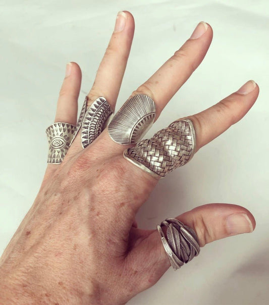 Large Woven Silver Ring - Small World Goods