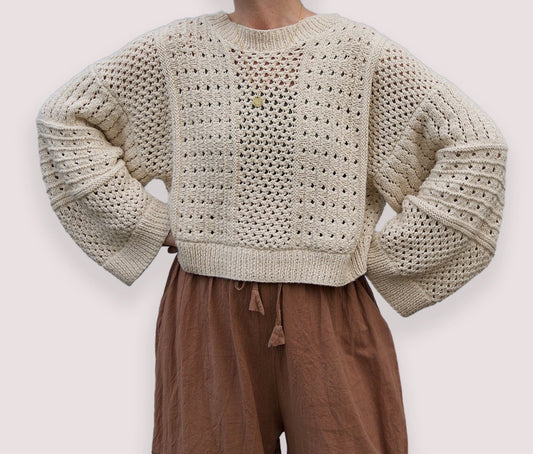 Hand Knit Anita Sweater, black