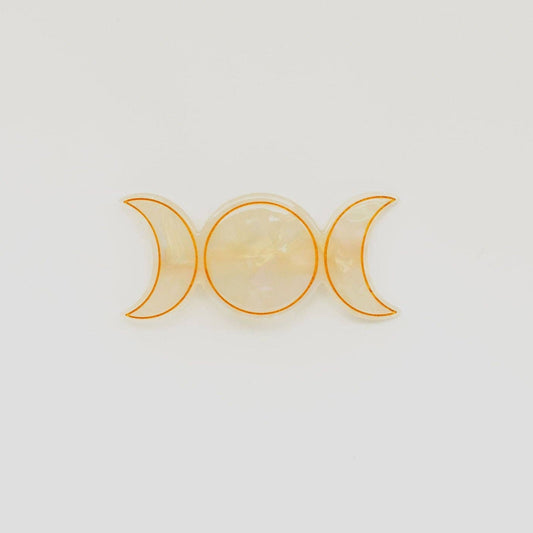Triple Goddess Barrette: White Opal