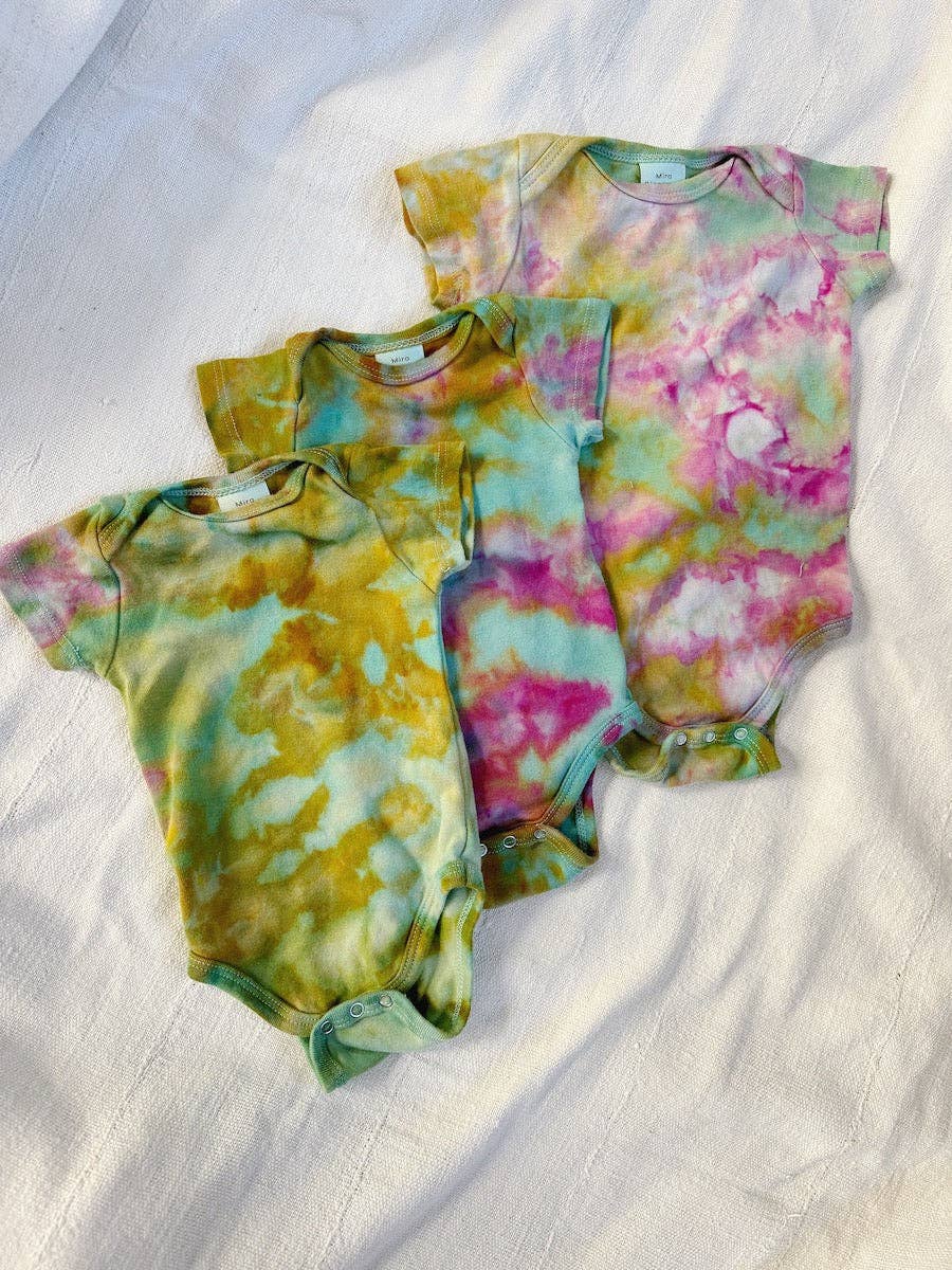 Organic Cotton Baby Onesies, hand dyed