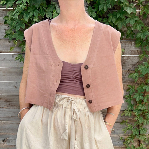 Aarti Reversible Top/Vest, pink clay *botanical dye