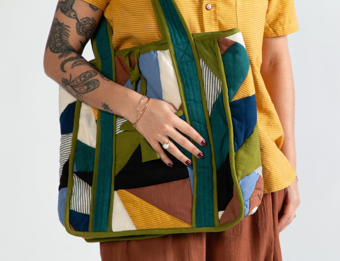 Patchwork Quilted Tote Bag