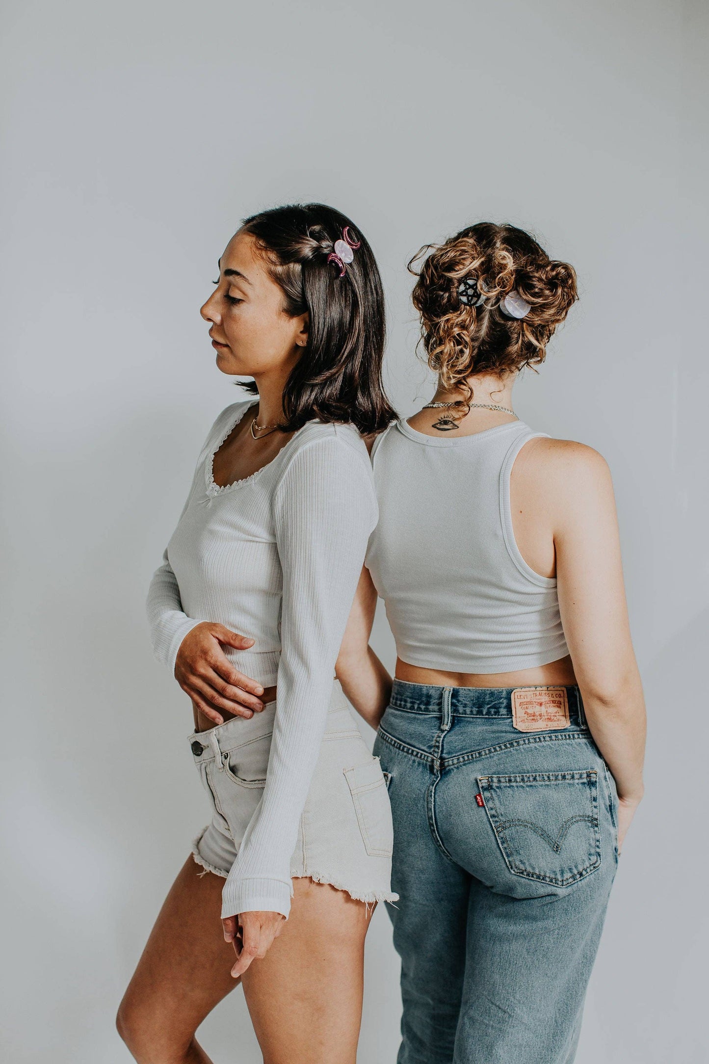 Triple Goddess Barrette: White Opal