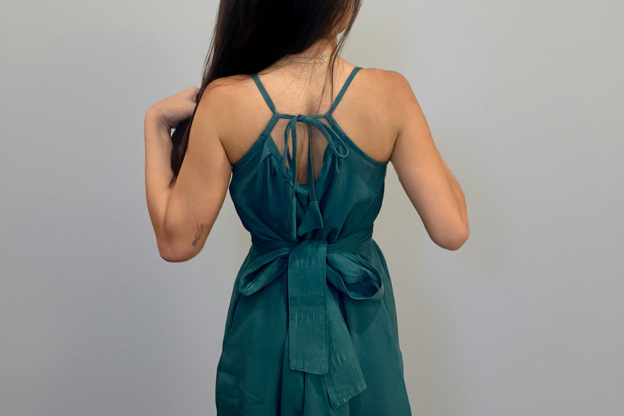 Anu Mini Dress, teal double dye