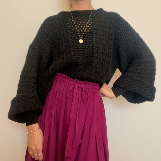 Hand Knit Anita Sweater, black