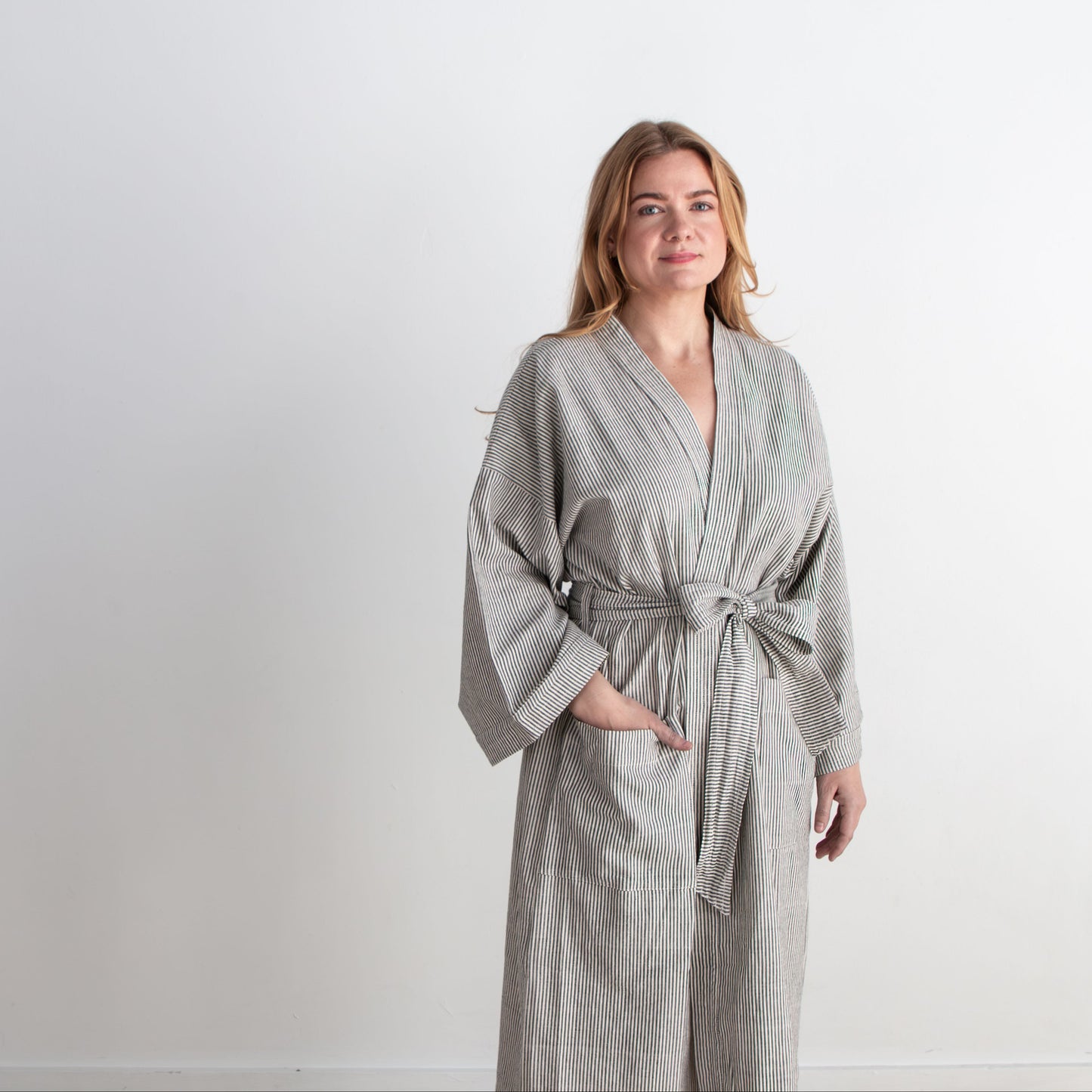 Gita Robe/ Wrap Dress, red orange *double dye