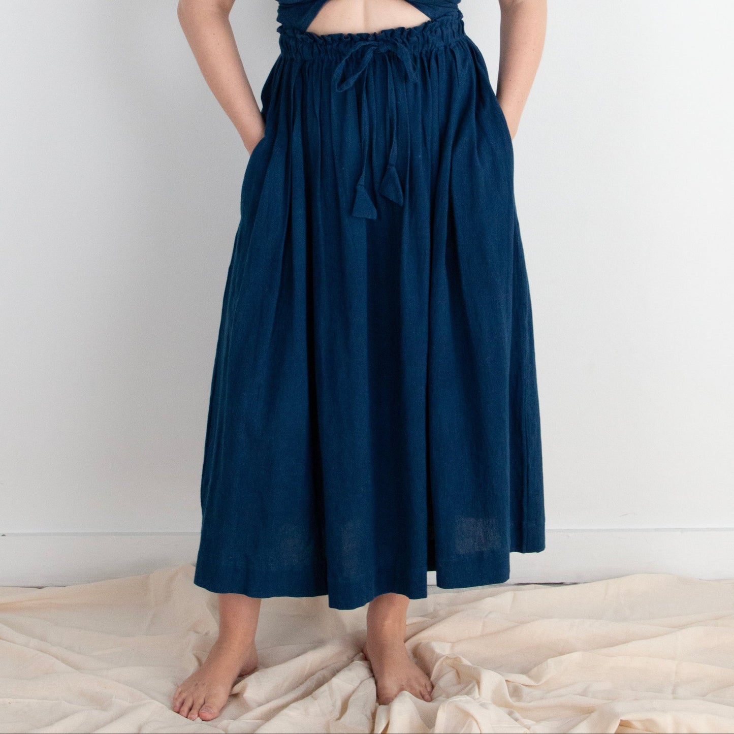 Padmasana Skirt/Dress, black & white pinstripe