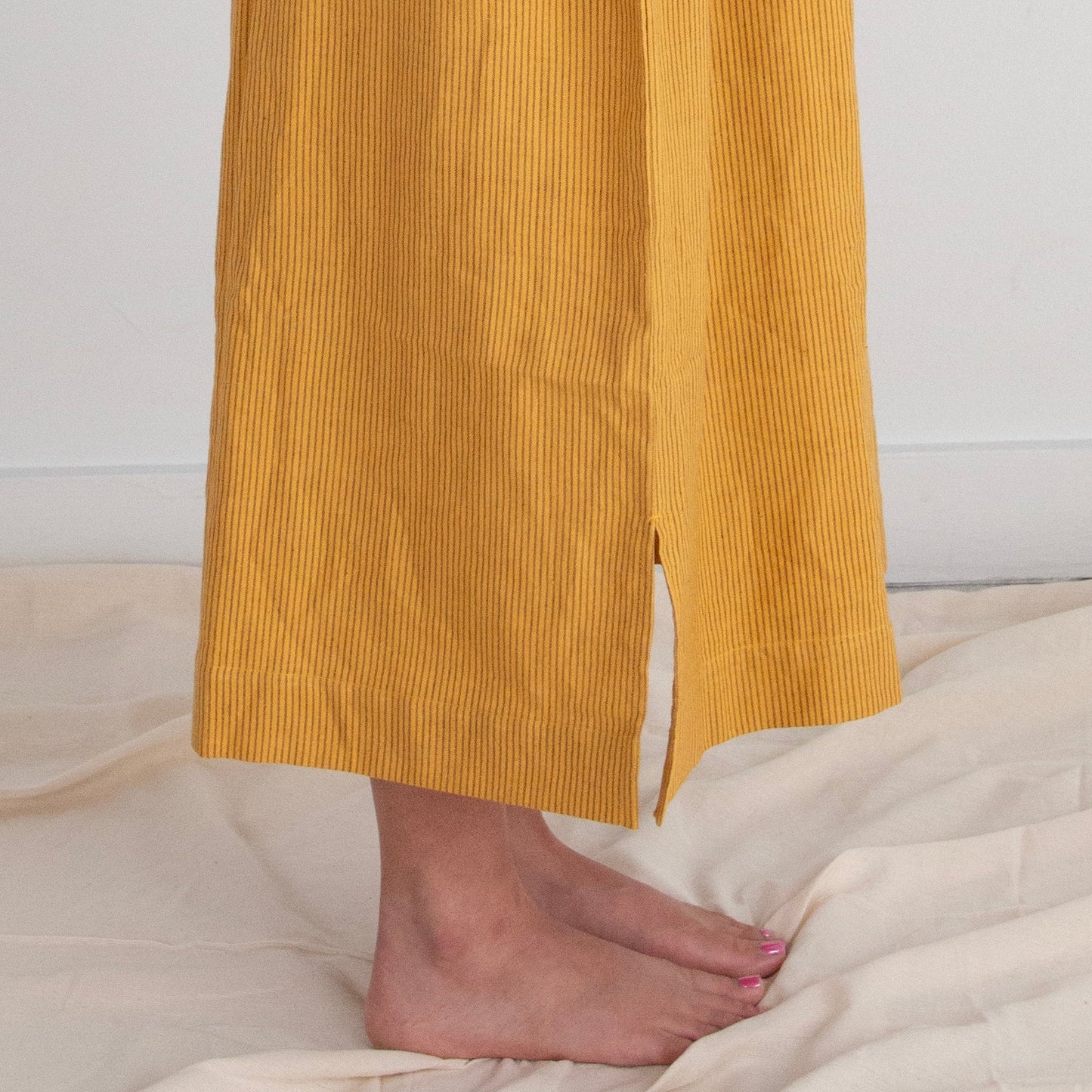 Padmasana Skirt/Dress, mustard pinstripe