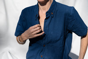 Krishna Button-Up Top, indigo *botanical dye