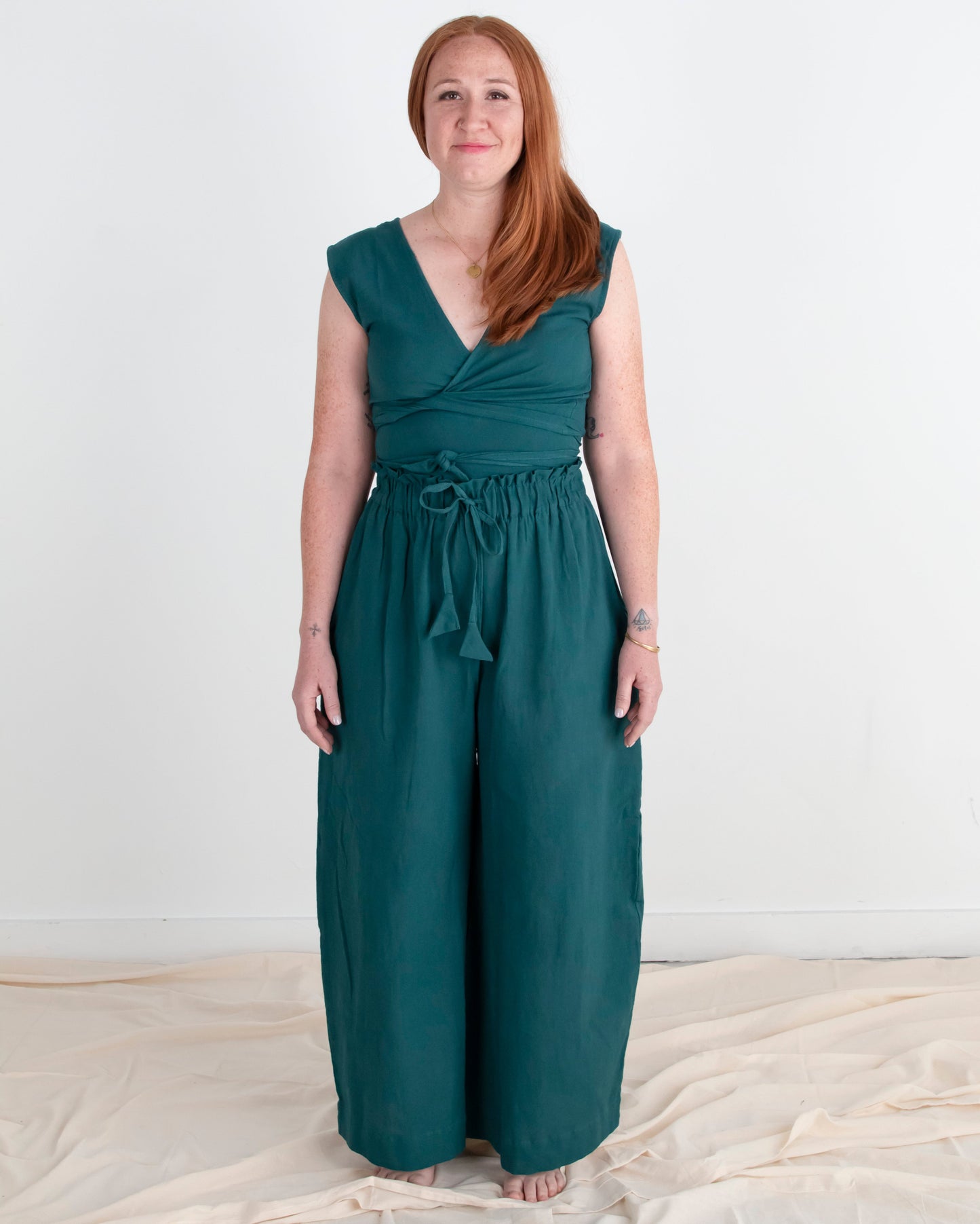 Rabina Trousers, ocean teal double dye