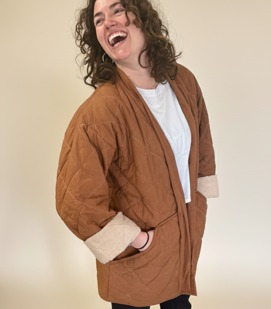 Nabina Quilted Jacket, rust *botanical dye*