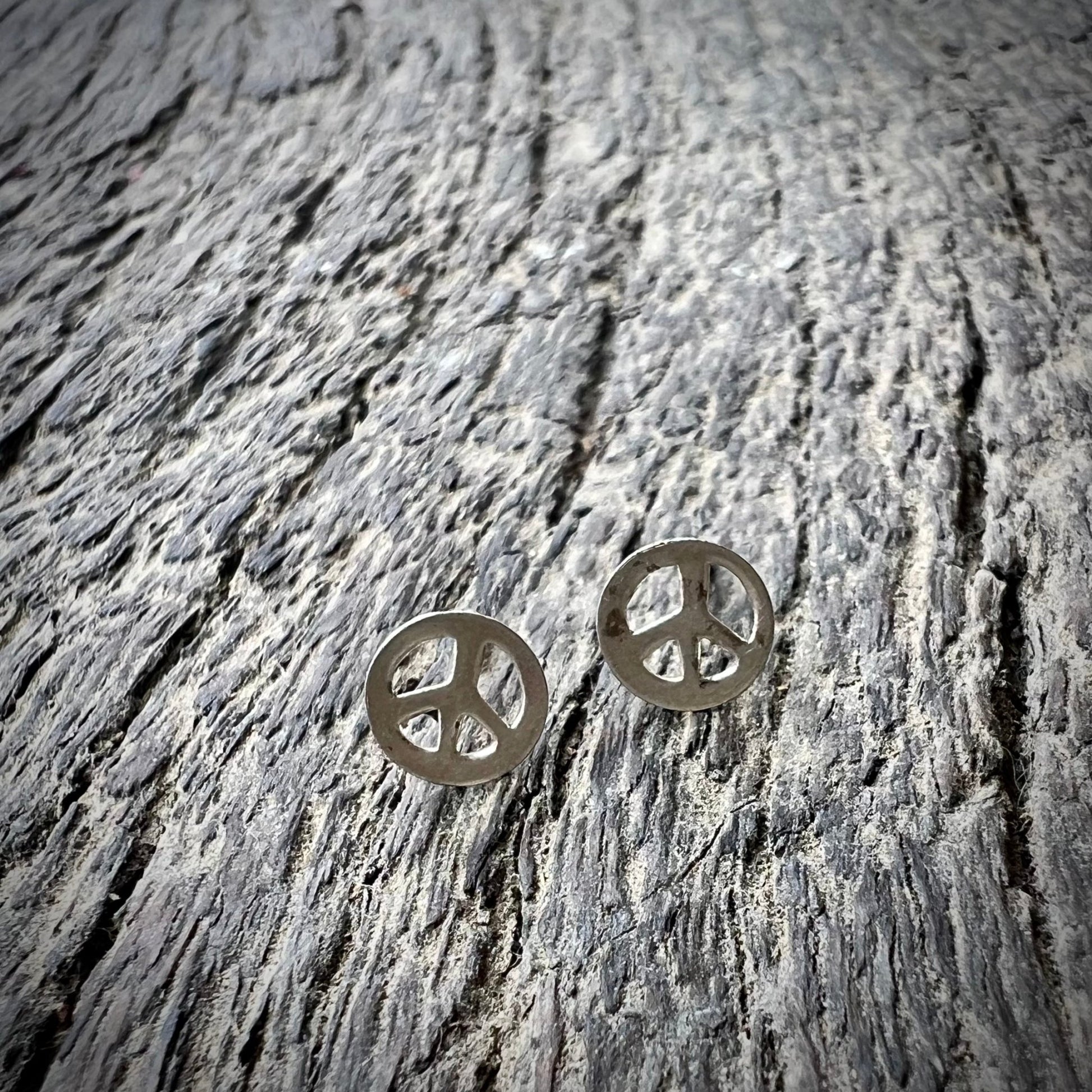 Silver Peace Stud Earrings - Small World Goods