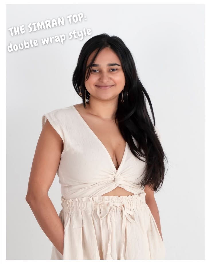 Simran Reversible Wrap Top, cream